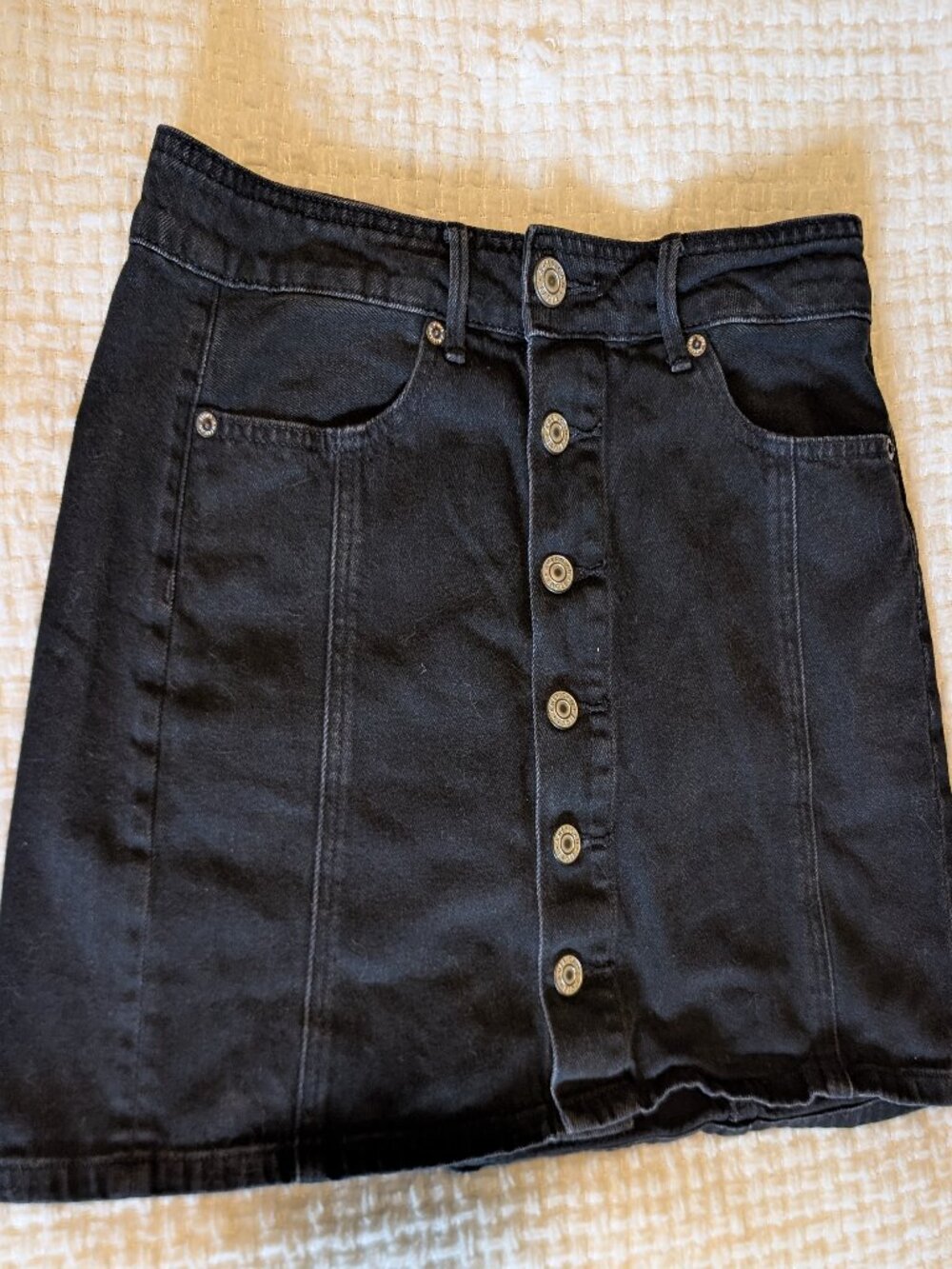American Eagle Black denim mini skirt size 2